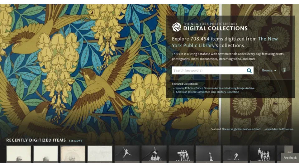 Digital Collections homepage